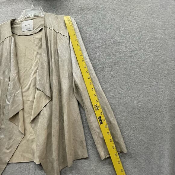 Mango Suit Blazer Cardigan Jacket Beige Faux Suede Women’s Small - Picture 5 of 8